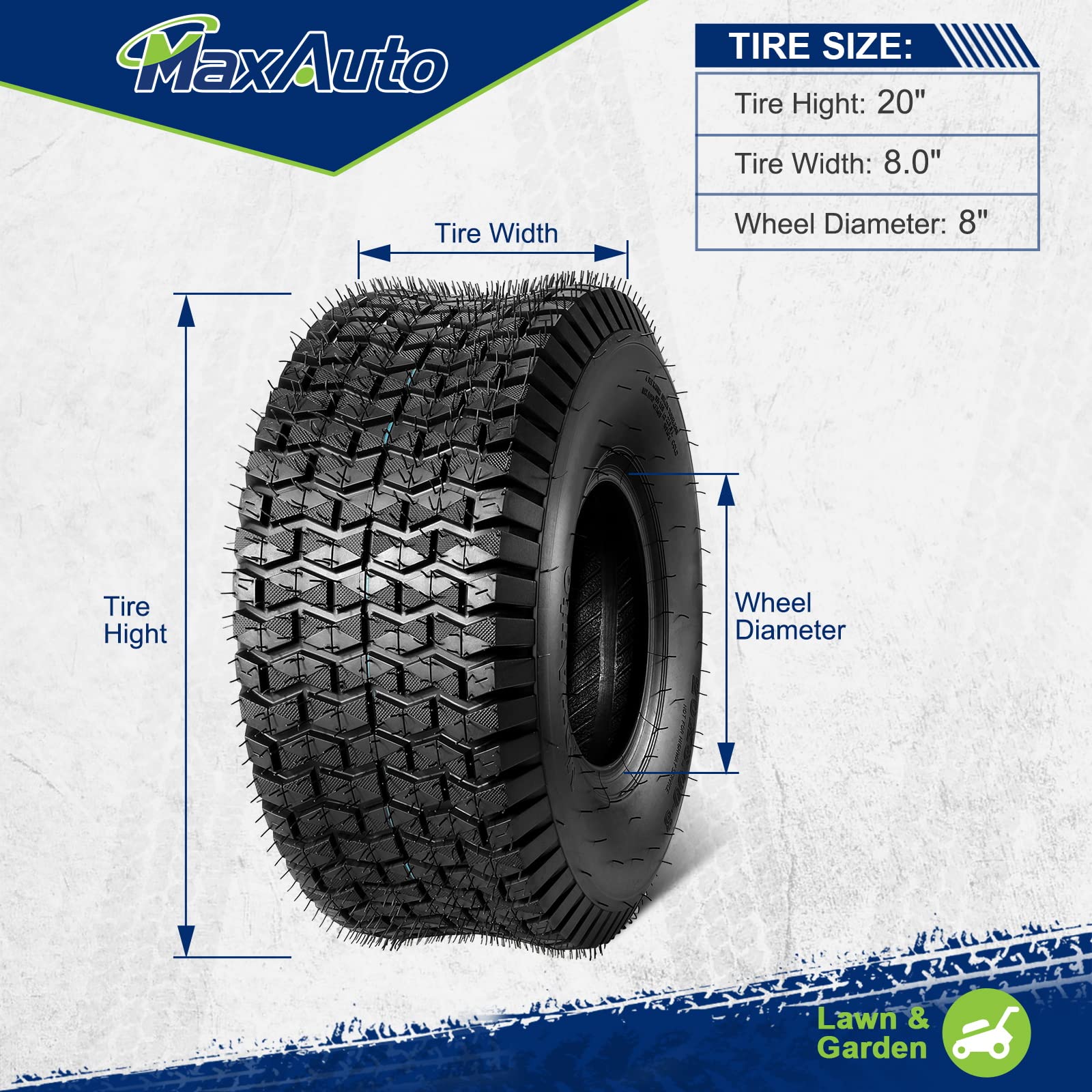 Amazon.co.jp: MaxAuto FOX V1 20x8.00-8 芝刈り機タイヤ 20x8.00-8nhs