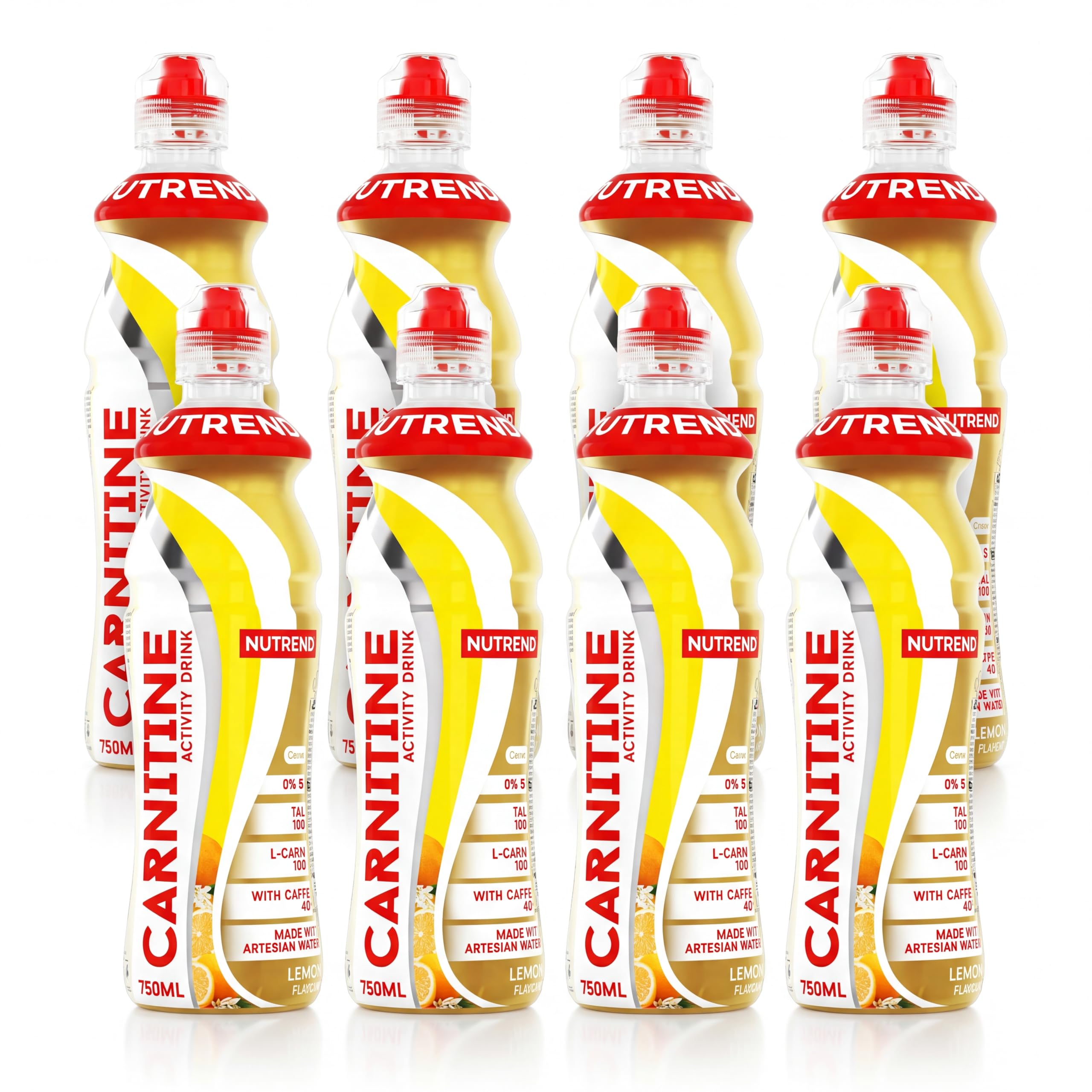 Bebida de Carnitina y Magnesio Nutrend Sabor Limón 750 ml Pack de 8 – bebida de energía e hidratación