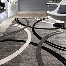 Rugshop Modern Wavy Circles Design Area Rug 10' x 14' Brown