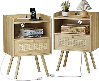 SUPERJARE Nightstands Set of 2, Night stands with...