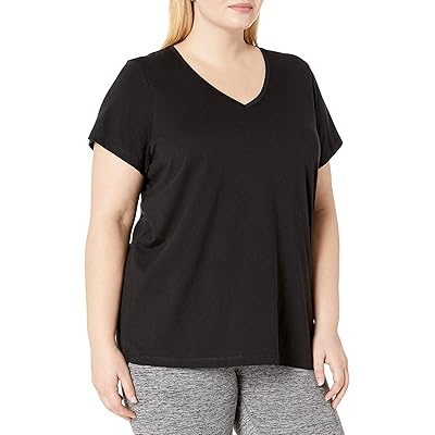 HUE Solid V Neck Short Sleeve PJ T Shirts Women