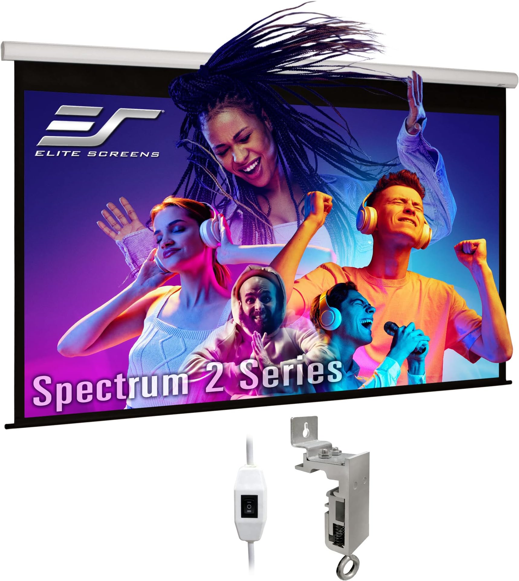 Elite Screens 91-Inch Motorized Projector Screen — primary product photo