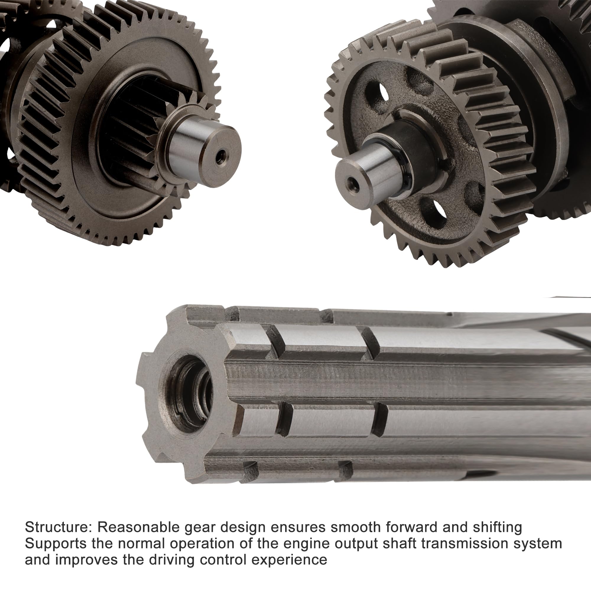 GOOFIT Engranaje de Transmisión del Motor 17T, Eje de Engranaje Intermedio Secundario de la Caja Externa Reemplazo para Gy6 ATV 200 200cc AU200 LX200M CVT LC162FMK E 200 ATV Go Kart