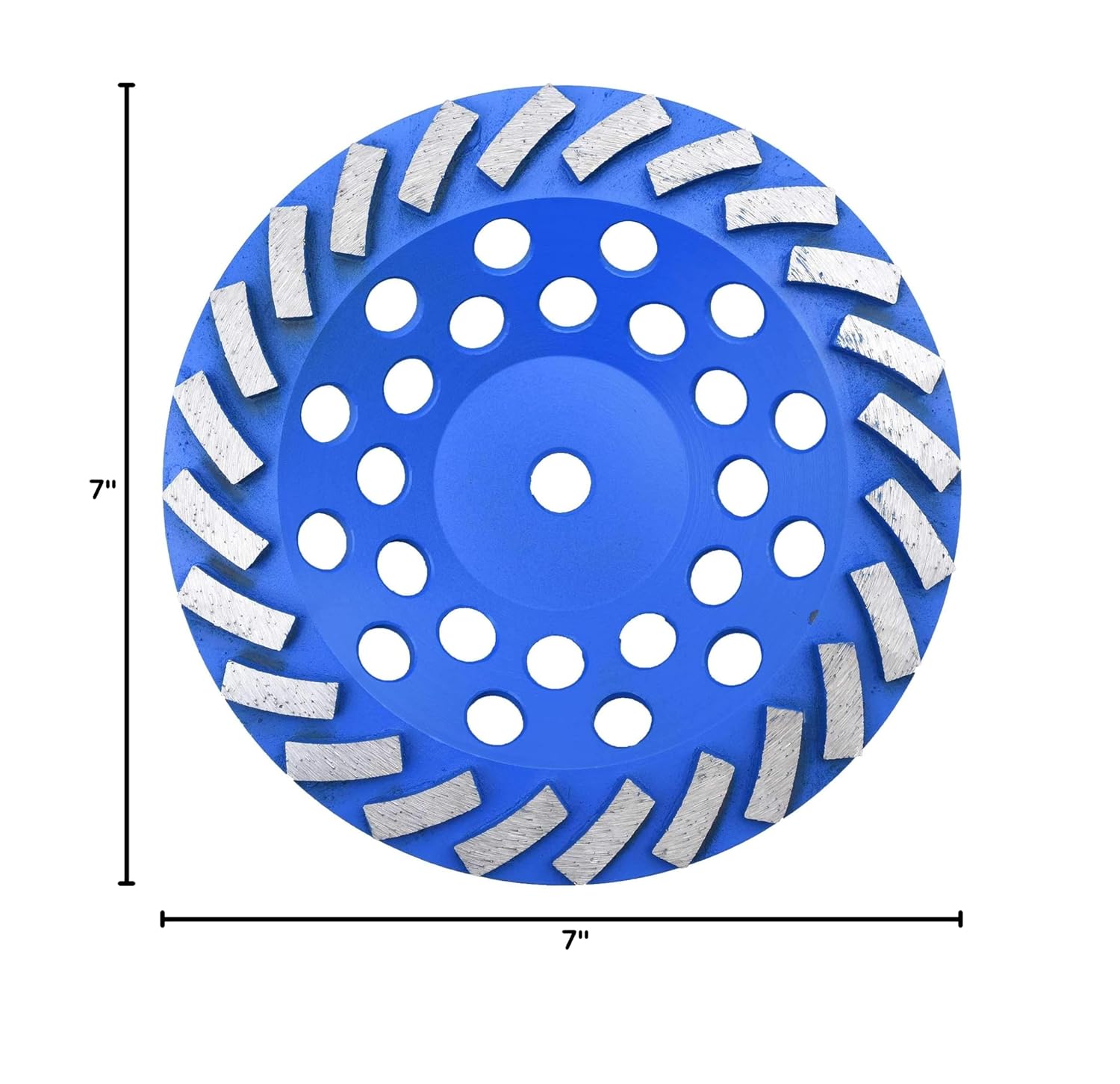 7 in. x 5/8-11 in. Threaded Arbor 24 Segments Diamond Turbo Grinding Cup Wheel, 7 Inch Diamond Cup Grinding Wheel for Granite Marble Concrete (5/8"-11 Threaded) - Image 7