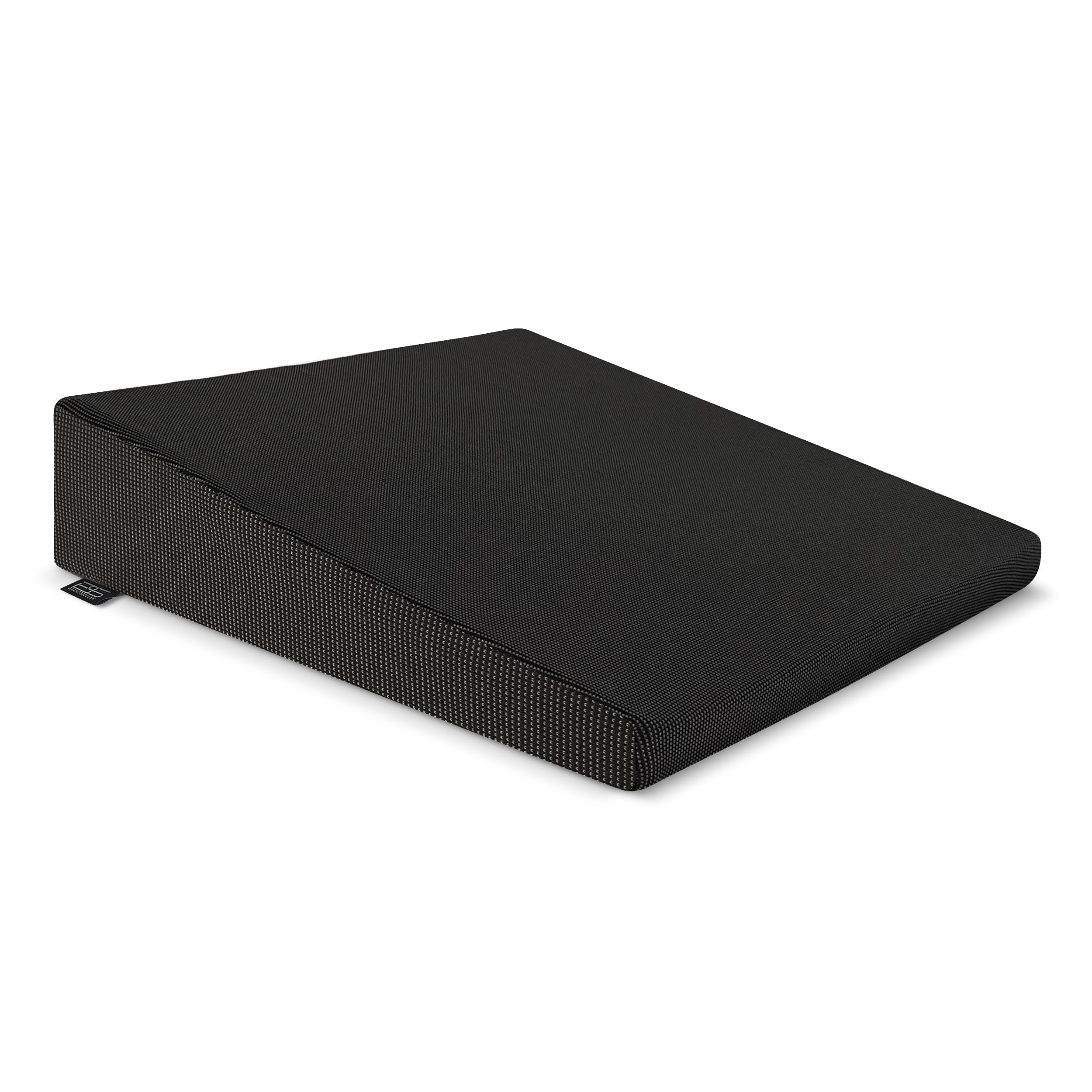 Brandsseller Sitzkeilkissen für Stuhl und Auto, ergonomisches Keilkissen (38 x 38 x 8/2 cm) aus PU-Formschaum, Abnehmbarer Bezug mit Reißverschluss, waschbar bei 40°C, Schwarz
