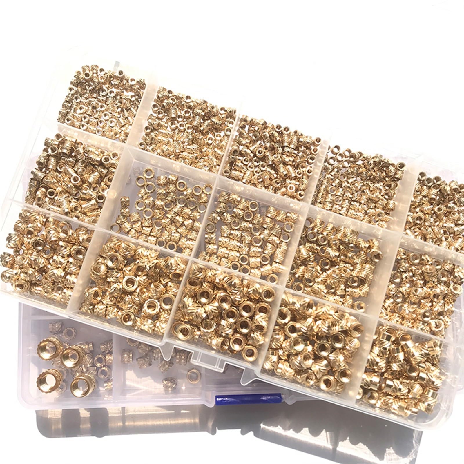 300-Piece Metric Brass Knurled Nut Insert Kit – M2 M2.5 M3 M4 M5 M6 Sizes For 3D Printing, Plastic & Injection Molding (Hot Melt Threaded Inserts)