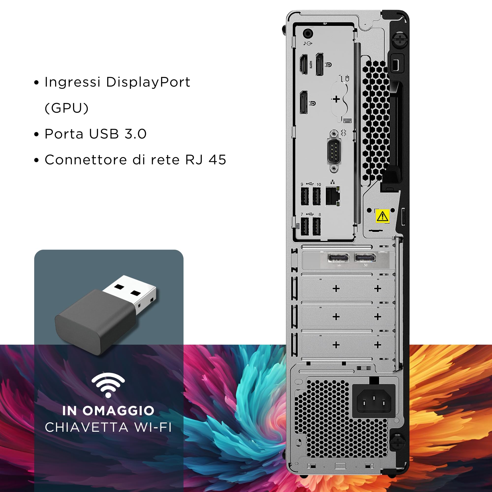 Lenovo PC Computer Desktop Thinkcentre M80s SFF - Processore Intel i5-10400 6 Core 2.90 Ghz - Ram 8Gb SSD 256Gb - GPU NVS310 Win 11 Pro (Ricondizionato)