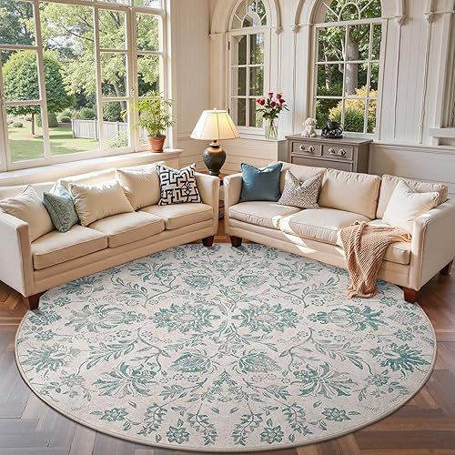 Miniatura 94 de jinchan Tapete de pasillo o cocina lavable, de época, reverso de hule antideslizante, ultradelgado, floral, para dormitorio, baño, lavandería y sala