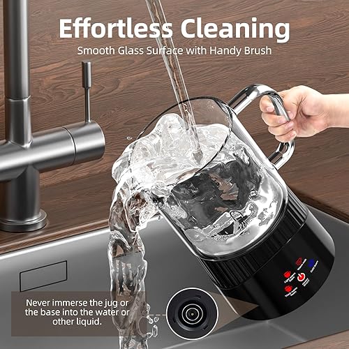 Miniatura 6 de Espumador de leche, espumador de leche eléctrico 4 en 1 y vaporizador, máquina de espuma Chefavor caliente y fría de 14 onzas, espumador de leche