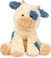 GUND Cozys Cow Plush Stuffed Animal - 10" Soft Huggable Baby Toy, Rippled Fur with Blue Spots, Easter Gift for Ages 1+