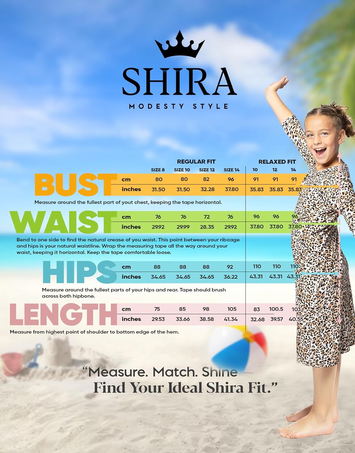 Shira Modest Girls Swim Dress | 3/4 Sleeve Swimdress, Tznius Cover Up, UPF 50+, Quick-Dry - Image 8