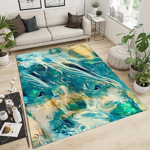 Alfombra de área multicolor con patrón degradado, alfombra lavable a la moda abstracta, alfombra decorativa antideslizante, lavable a máquina para