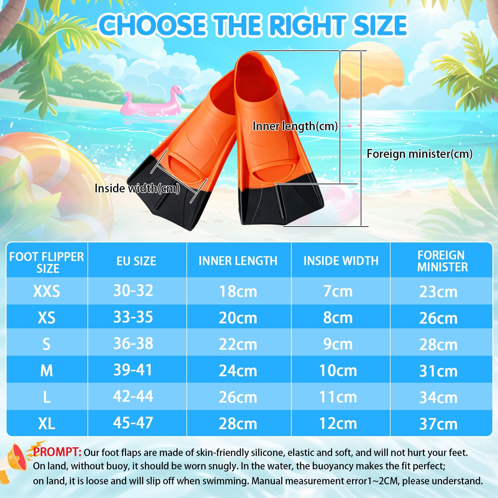 Palmes de natation courtes pour enfants, 100 % silicone, palmes d'entraînement pour adultes, palmes courtes unisexes, plongée pour débutants, douces et confortables