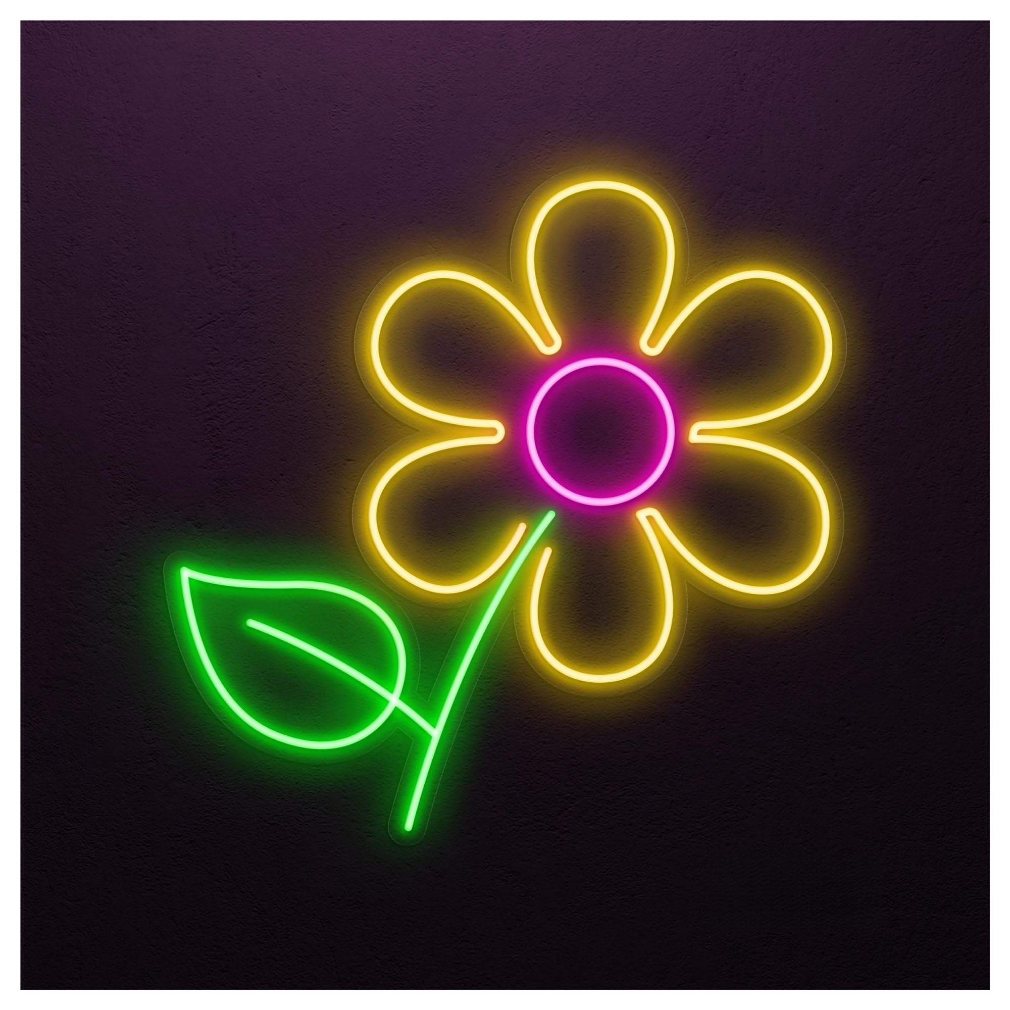 RONGCH Hanging Art Signs Sunflower Neon Sign Handmade, Suitable for Flower Shop Decor with Brightness Adjustable 46cm