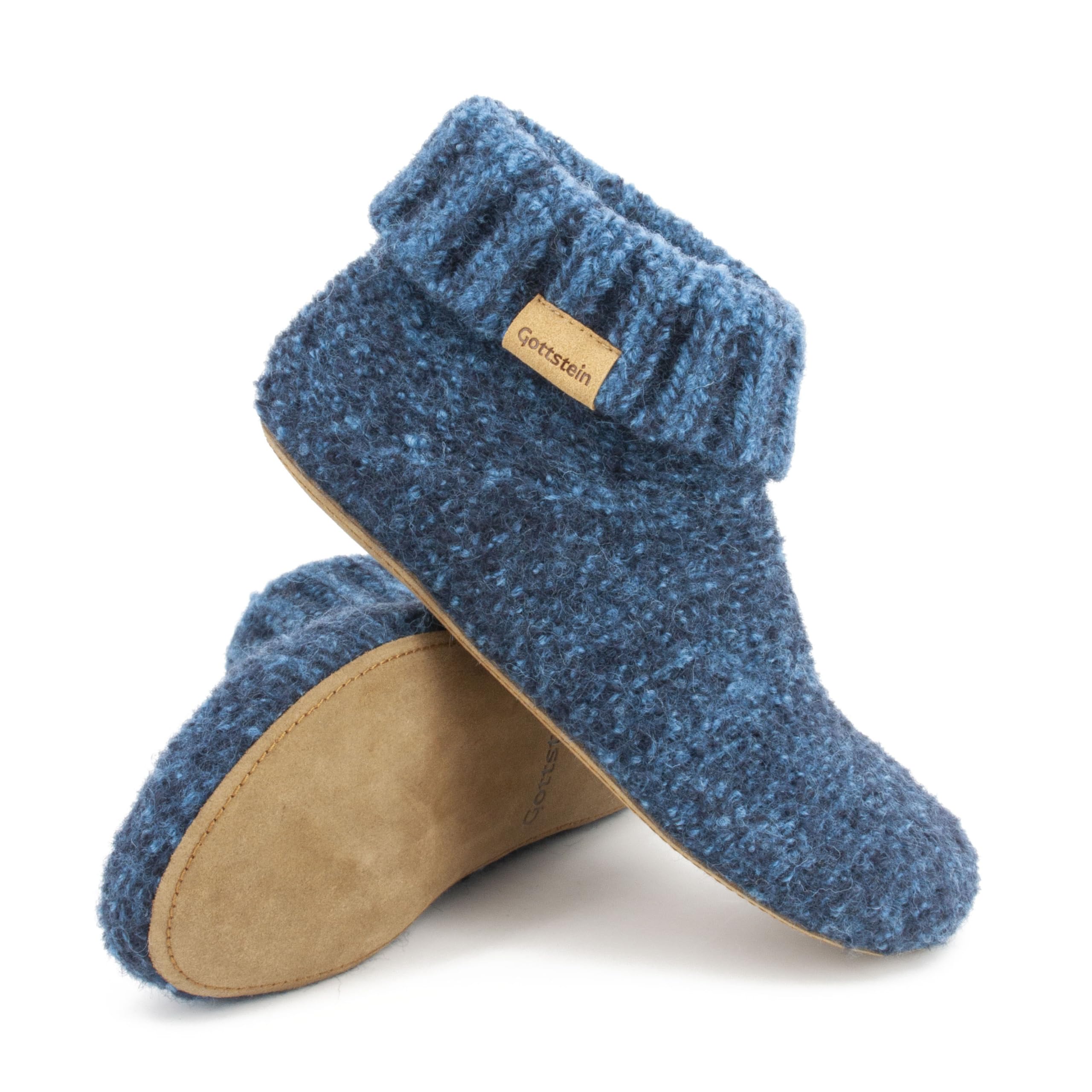 Gottstein Hüttenschuh Knit Boot - Filz-Hausschuh für Damen & Herren | Aus 100% Schurwolle