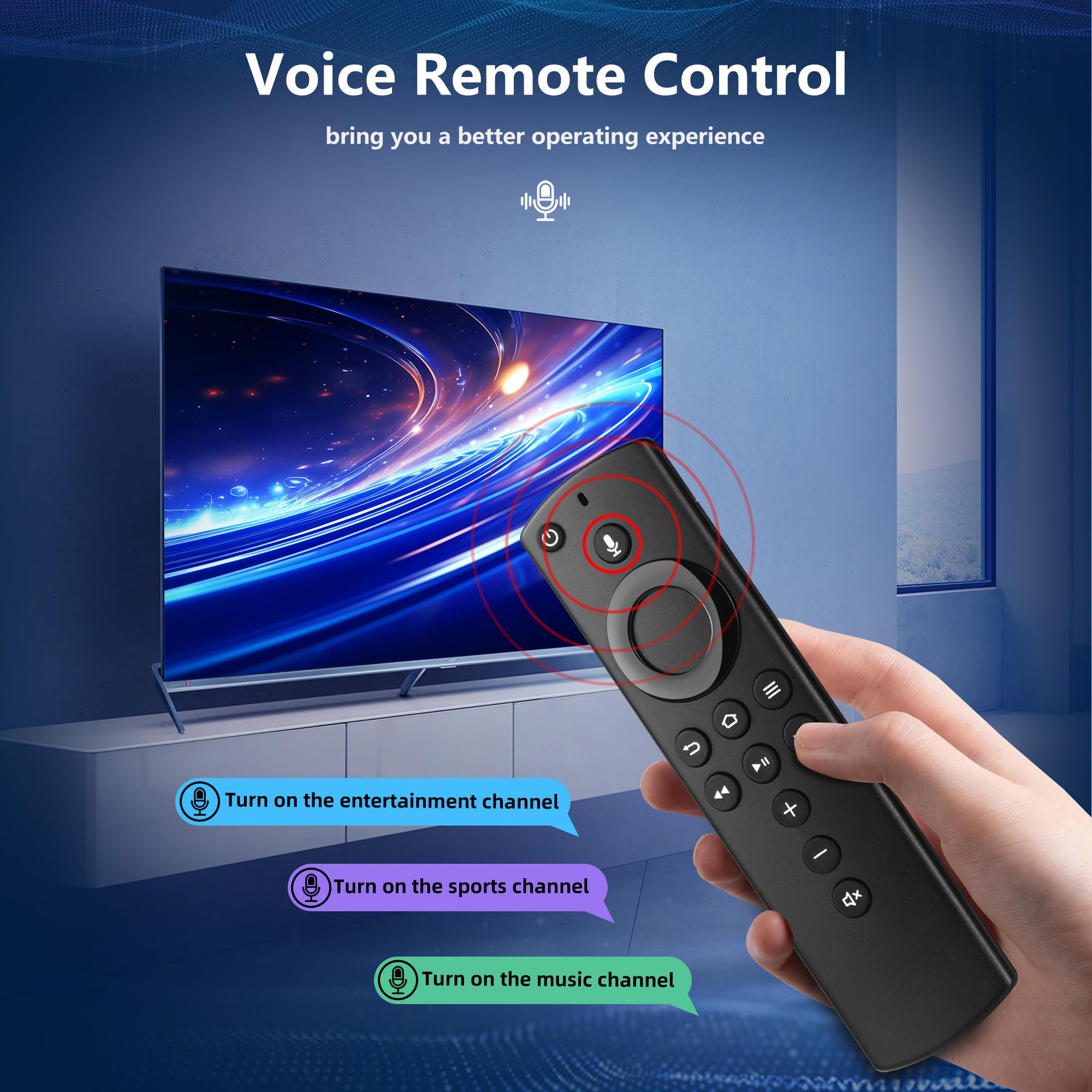 Replacement Remote Control Fit for Fire 3rd Gen Smart TV 3rd Gen/TV Cube (1st Gen/2nd Gen)/ TV Stick (2nd Gen/4K/Lite/2020 Release), Not Compatible with Insignia-Pioneer Smart TV - 4