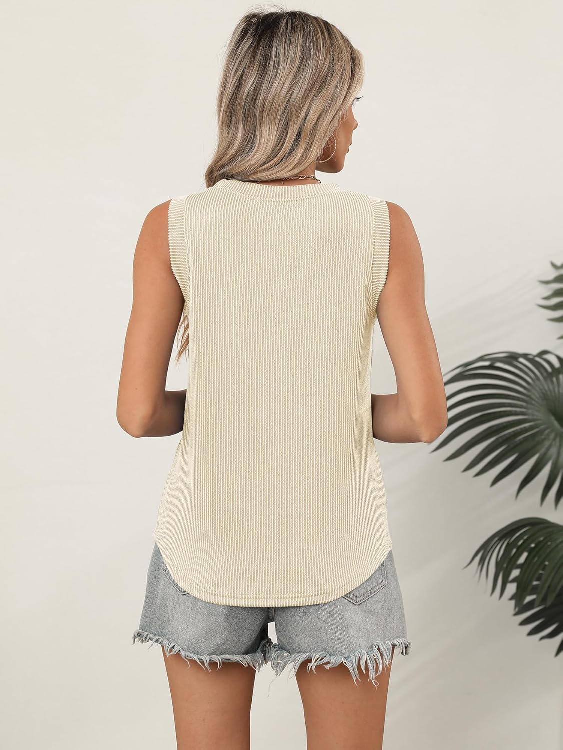 Womens Loose Fit Casual Flowy Tank Tops Crew Neck Trendy Textured Sleeveless Summer Tops Clothes Outfits 2026 - Image 5
