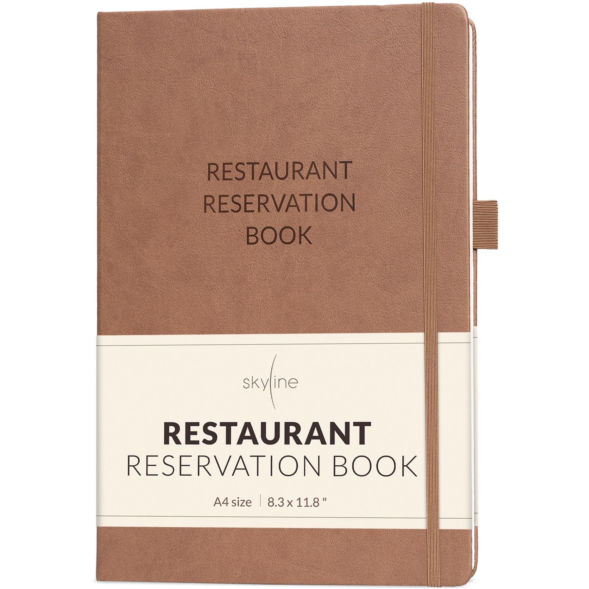 Skyline Prenotazione ristorante – Prenotazioni tavolo da pranzo non datato – Libro ospiti & Server Book 2024 – Forniture per ristoranti (terracotta scura)