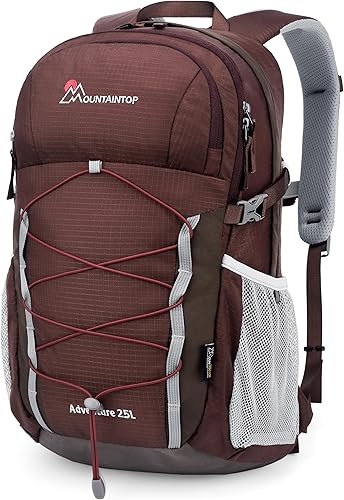 MOUNTAINTOP Mochila de senderismo, mochila de viaje ligera de 18L/25L/40L con cubierta de lluvia para mochileros al aire libre, camping