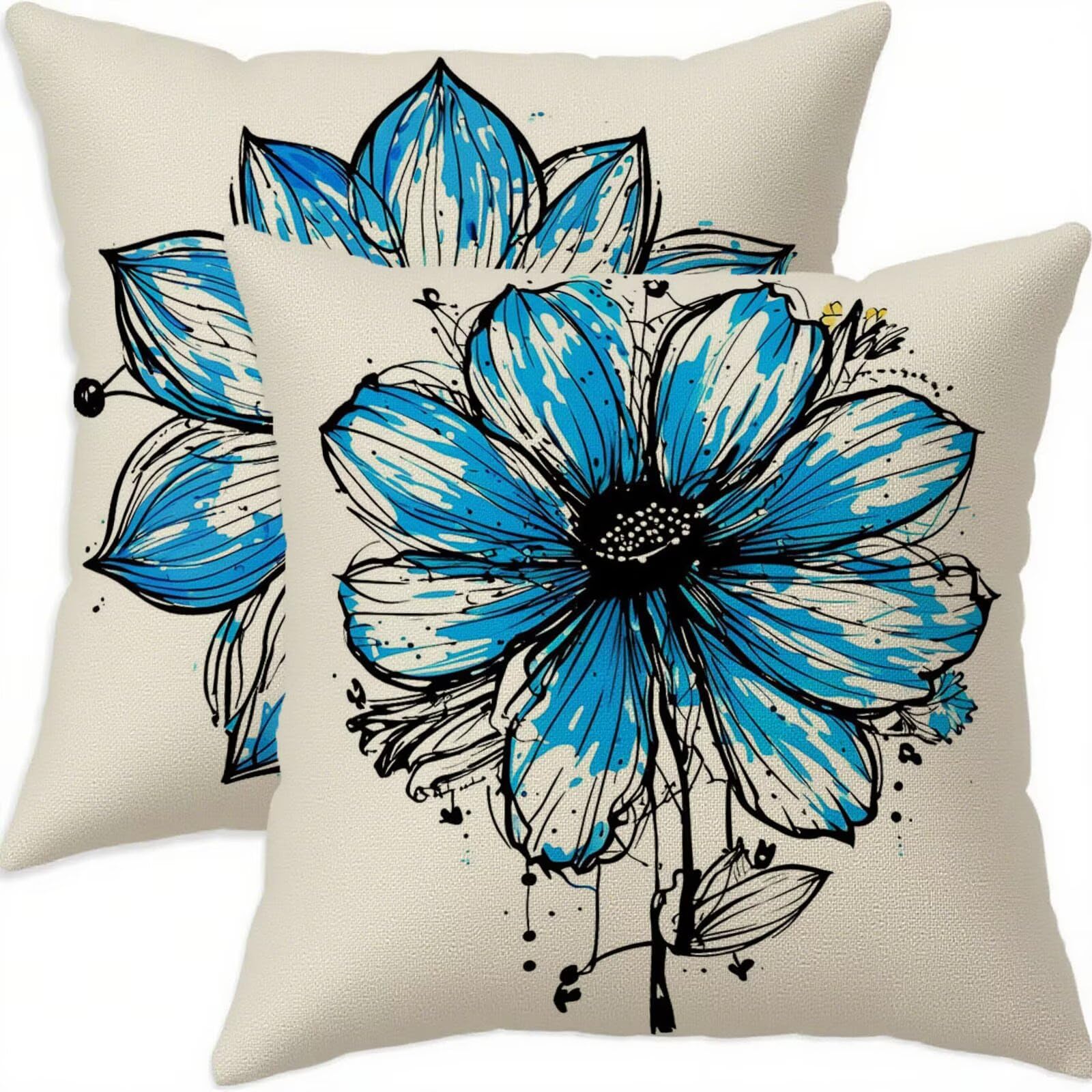 Housse coussin 75x75cm pour salon et chambre décor de printemps