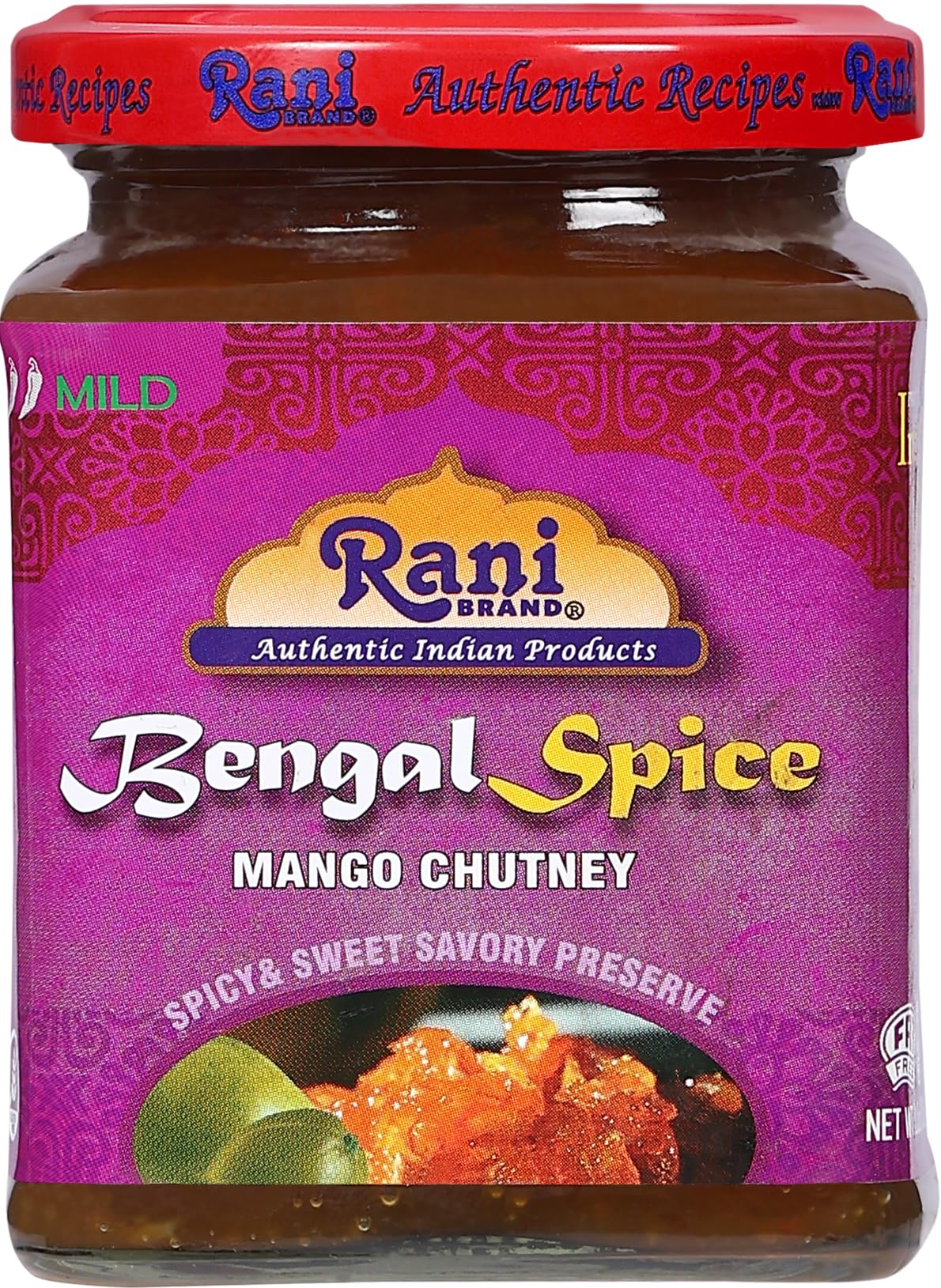 Rani Bengal Spice Mango Chutney (Indian Preserve) 10.5oz (300g) Glass Jar, Ready to eat, Vegan ~ Gluten Free, All Natural, NON-GMO