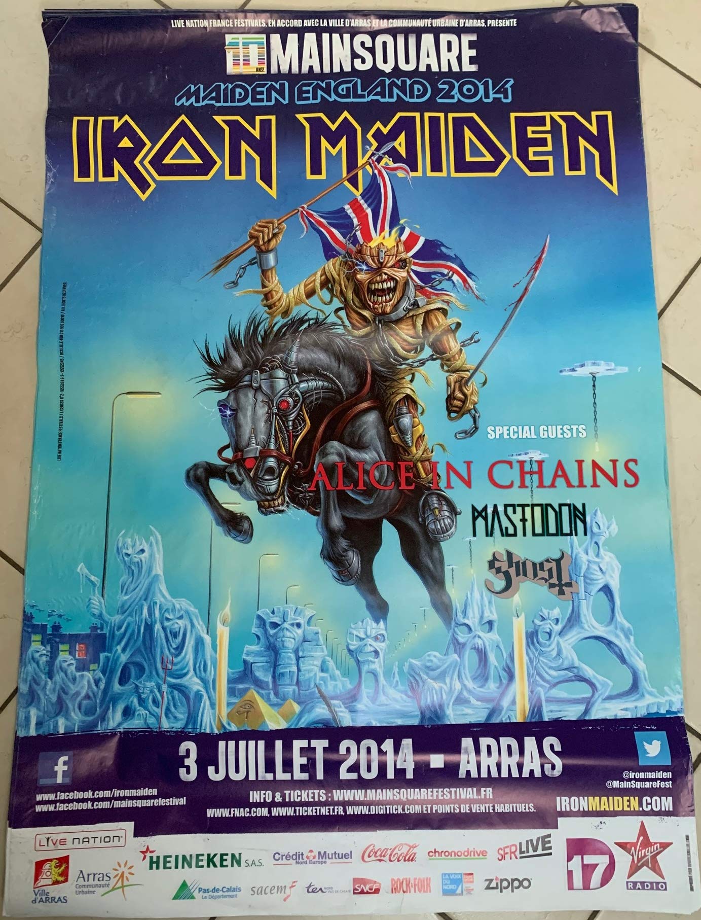 Poster AFFICHE / Iron Maiden - Tour 2014 - 70 x 100 cm