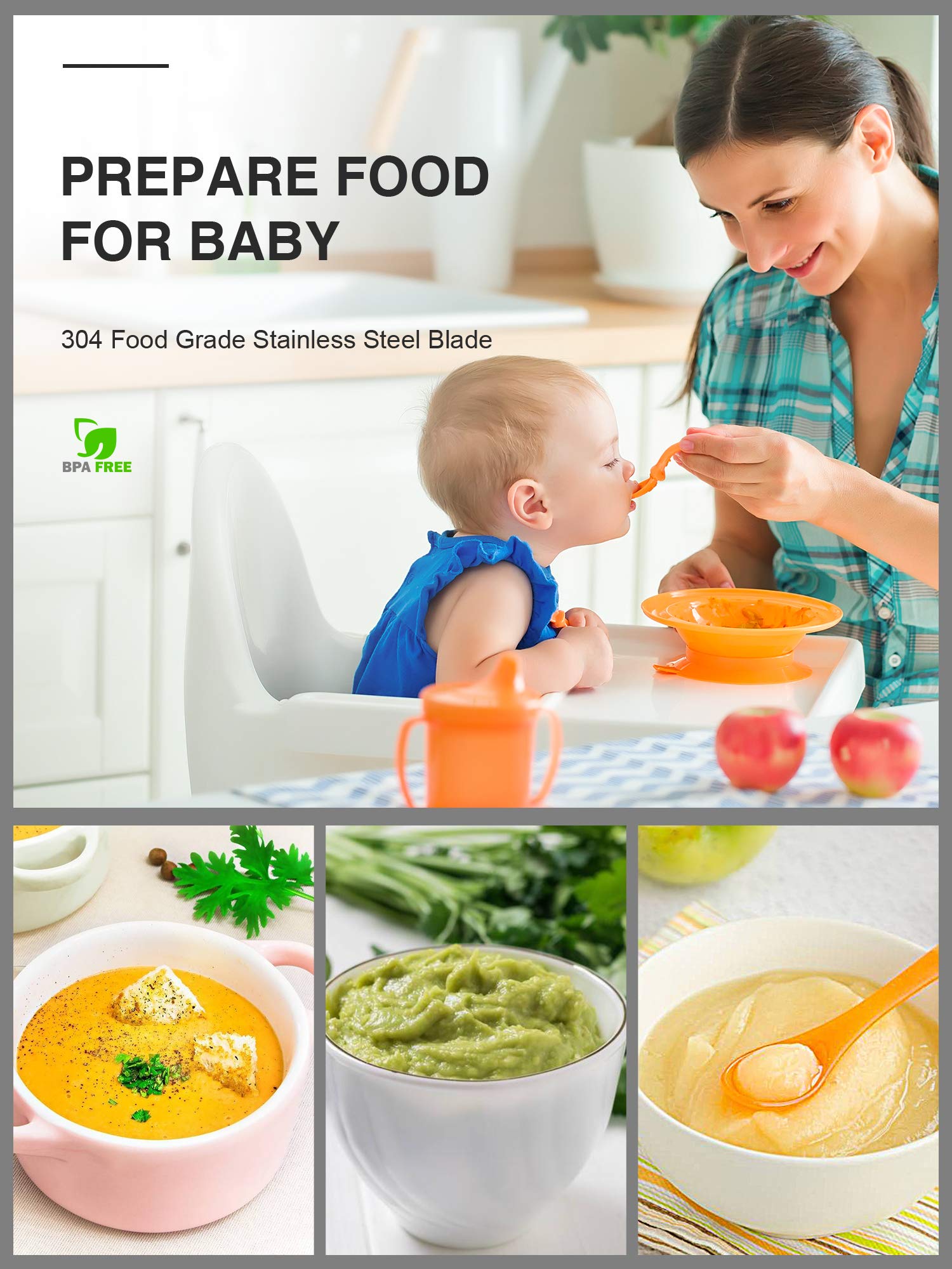 Food Processor 6 in 1 Multifunctional, Compact Food Mixer with Chopper