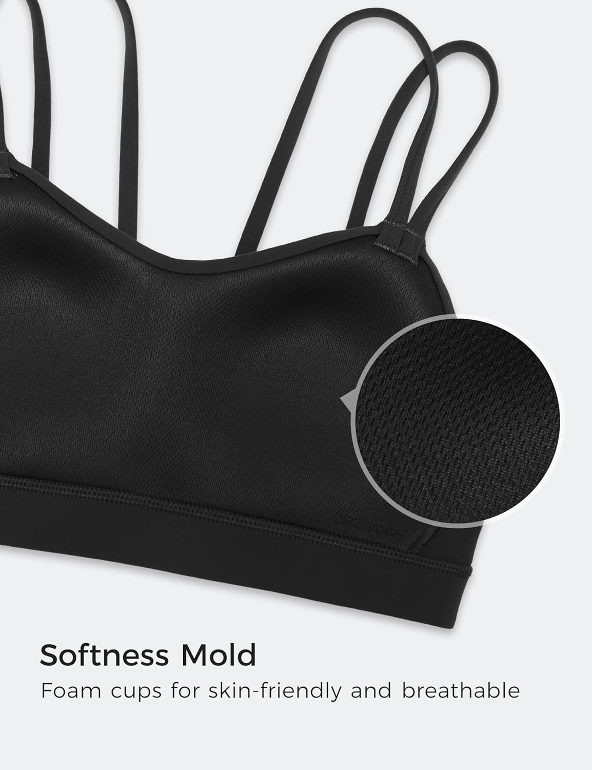 CRZ YOGA Softness Mold Butterluxe V Neck Sports Bras for Women - Workout Top Double Spaghetti Straps Wireless Yoga Clothes - Image 3