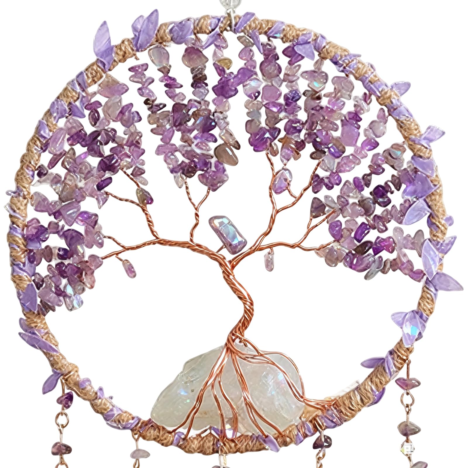 carotoe Crystal Tree Dreamcatchers Handcrafted Wall Hanging Decoration Good Luck Bedroom Wedding Decors Cultural Ornament Spiritual Windchimes Gift