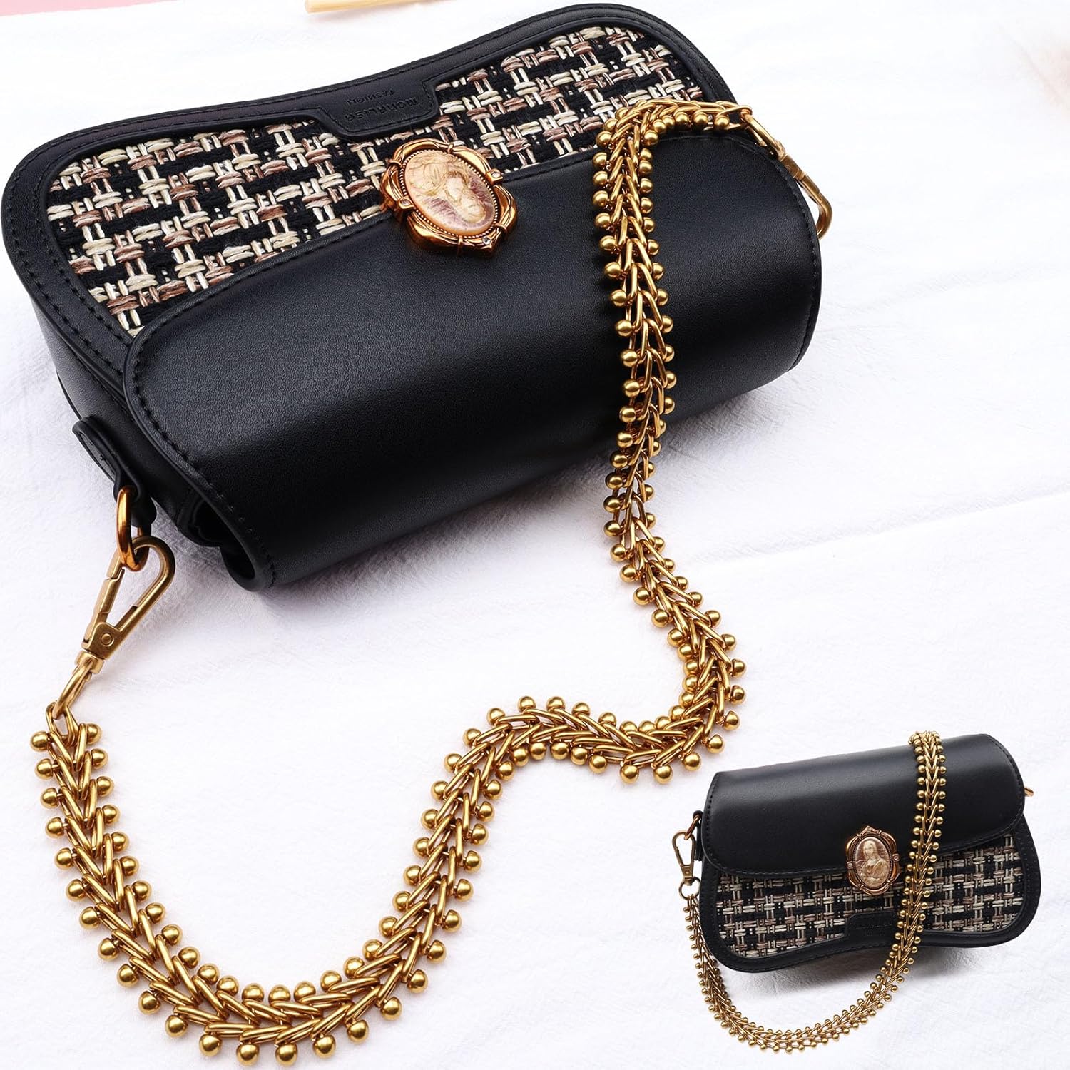 Errienpin 23.6 Inch Heavy Chunky Purse Chain Handles | Short Strap Replacement for Handbags & Shoulder Bags | DIY Decor Accessory(Brass) - Image 6