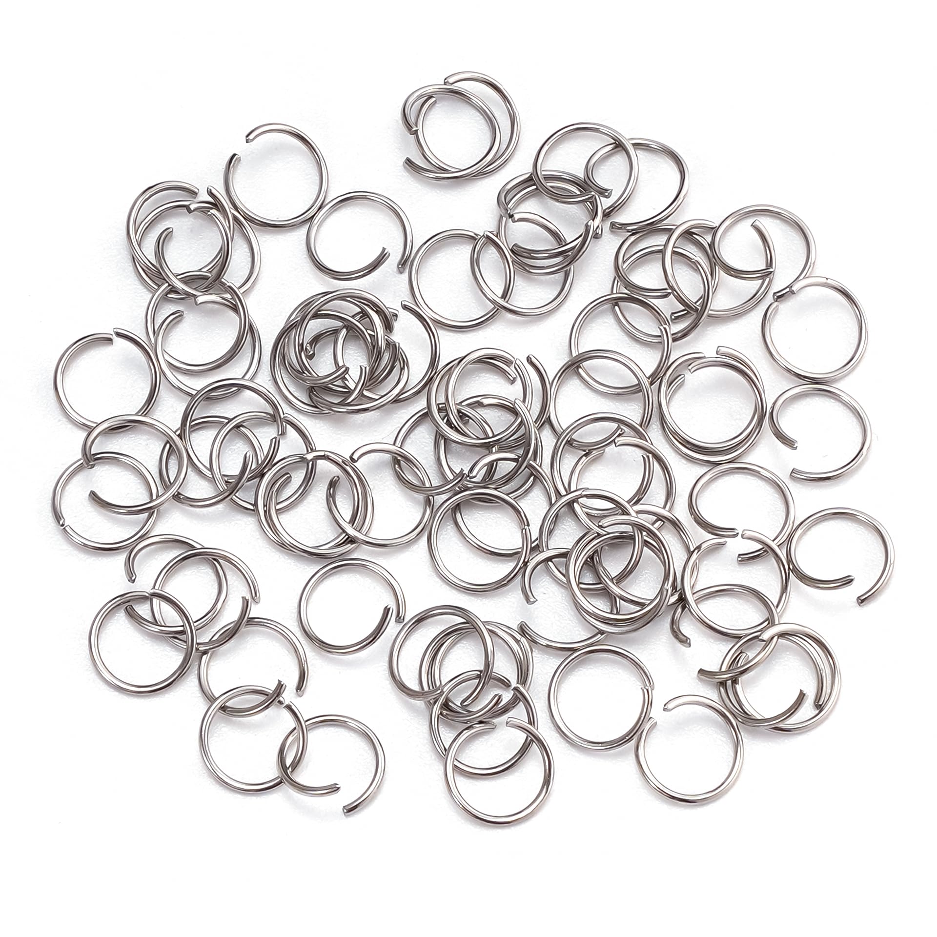 1500Pcs 8mm Stainless Steel Open Jump Rings 1.2mm Thick for DIY Craft