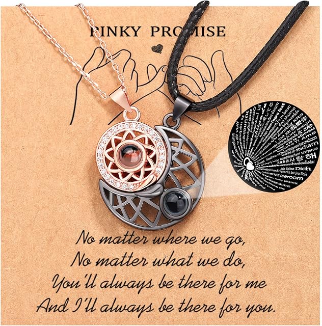 D Dongjiangjin Gift Couple Necklace, Anniversary Valentines Birthday Christmas Gifts for Him Boyfriend Husband Men Girlfriend Her