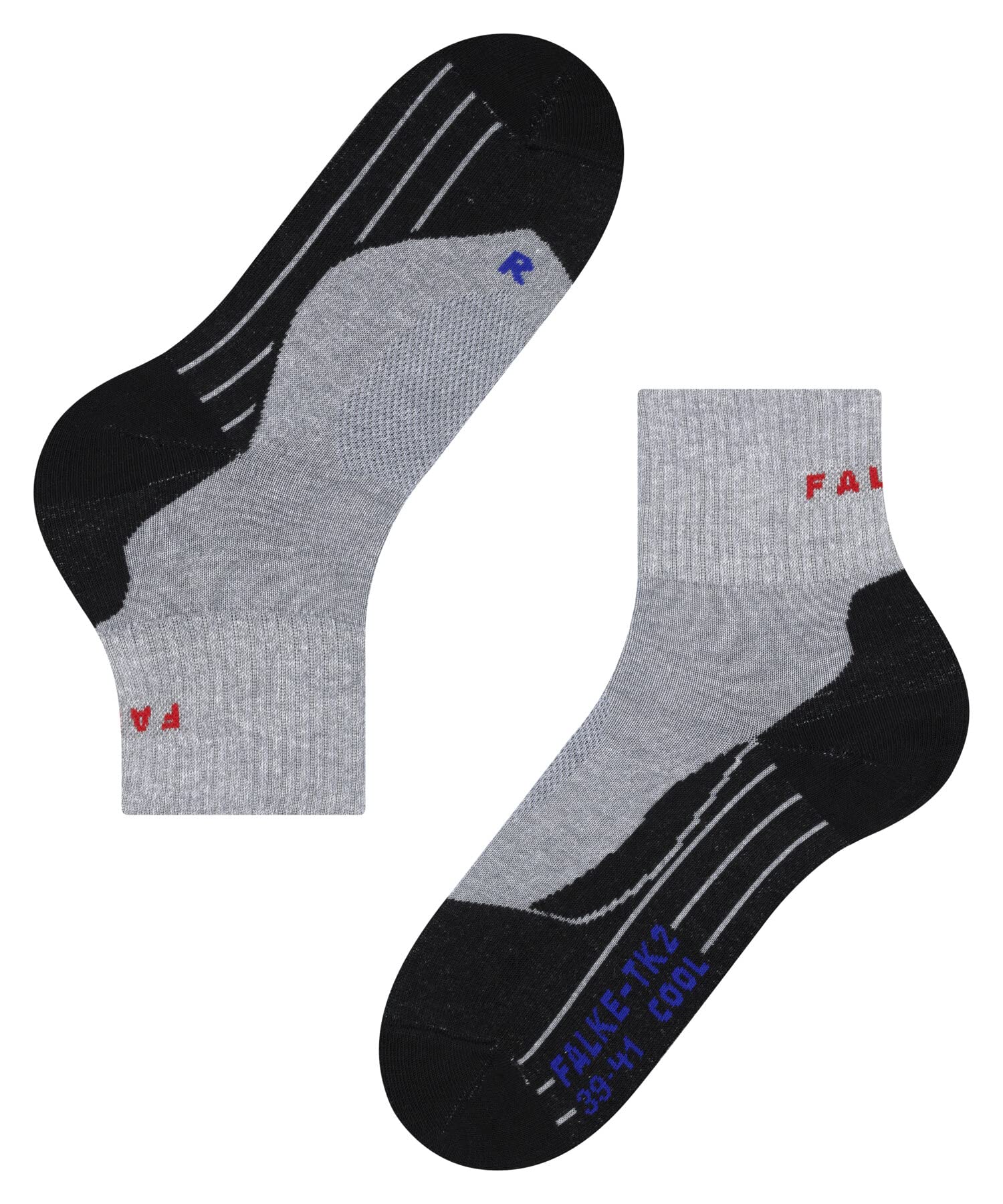 FALKE hombre TK2 Cool Short calcetines para senderismo amortiguación media antiampollas efecto refrescante vegano de corte bajo secado rápido transpirable lyocell hilo funcional 1 par