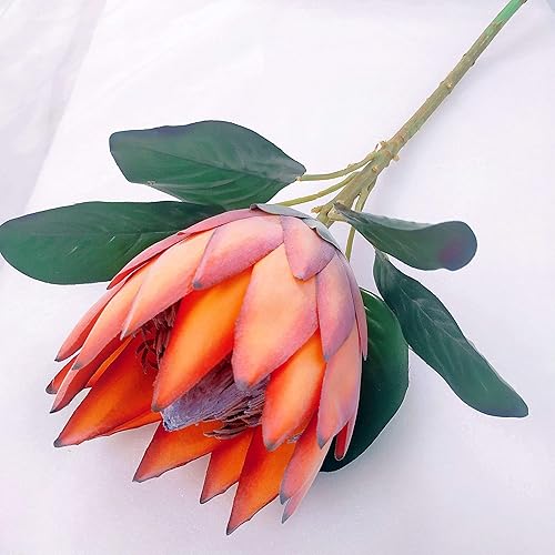EdricShop Artificial Flower Africa Protea Cynaroides Silk King Flowers Fake Flores for Home Decoration Wreath Plants - (Color Green 1)