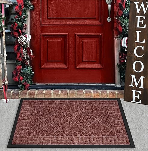 Miniatura 2 de Tapete resistente para puerta delantera, 30 x 18 pulgadas, tapete de bienvenida para entrada al aire libre, impermeable, atrapador de suciedad,