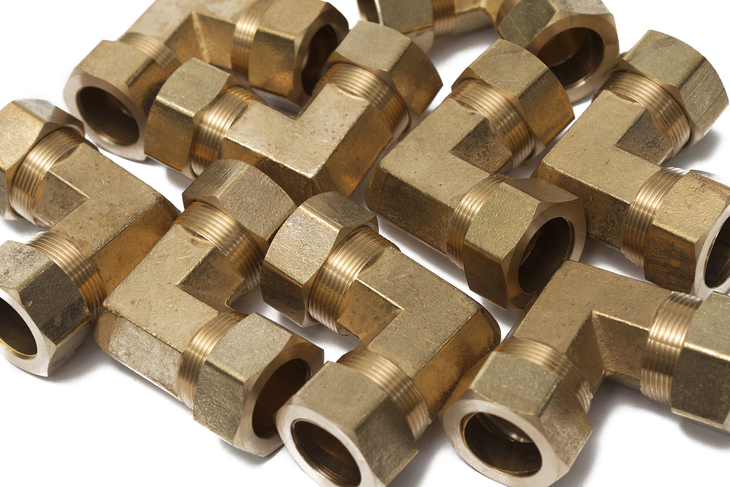 Coude-union à compression de 90 degrés OD, 7/8 po, raccord à compression en laiton (paquet de 30)