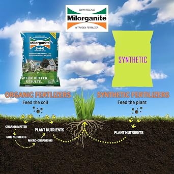 Milorganite All-Purpose Eco-Friendly Slow-Release Nitrogen 6-4-0 Fertilizer, 32 Pound Bag (Pack of 2) - for Lawns, Flowers, Gardens