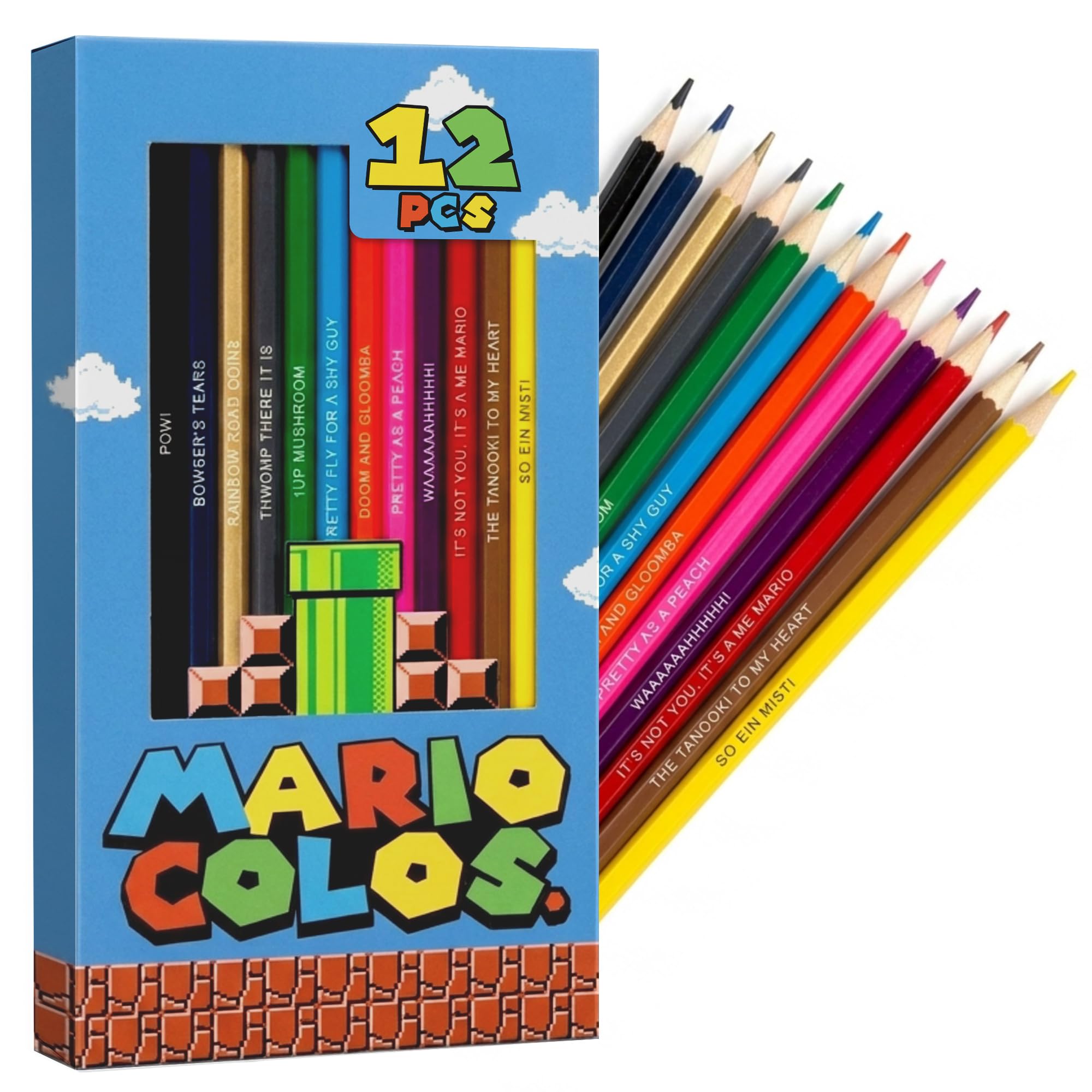 Amazon.com: Pun Labs Mario-Inspired Colored Pencils for Adults