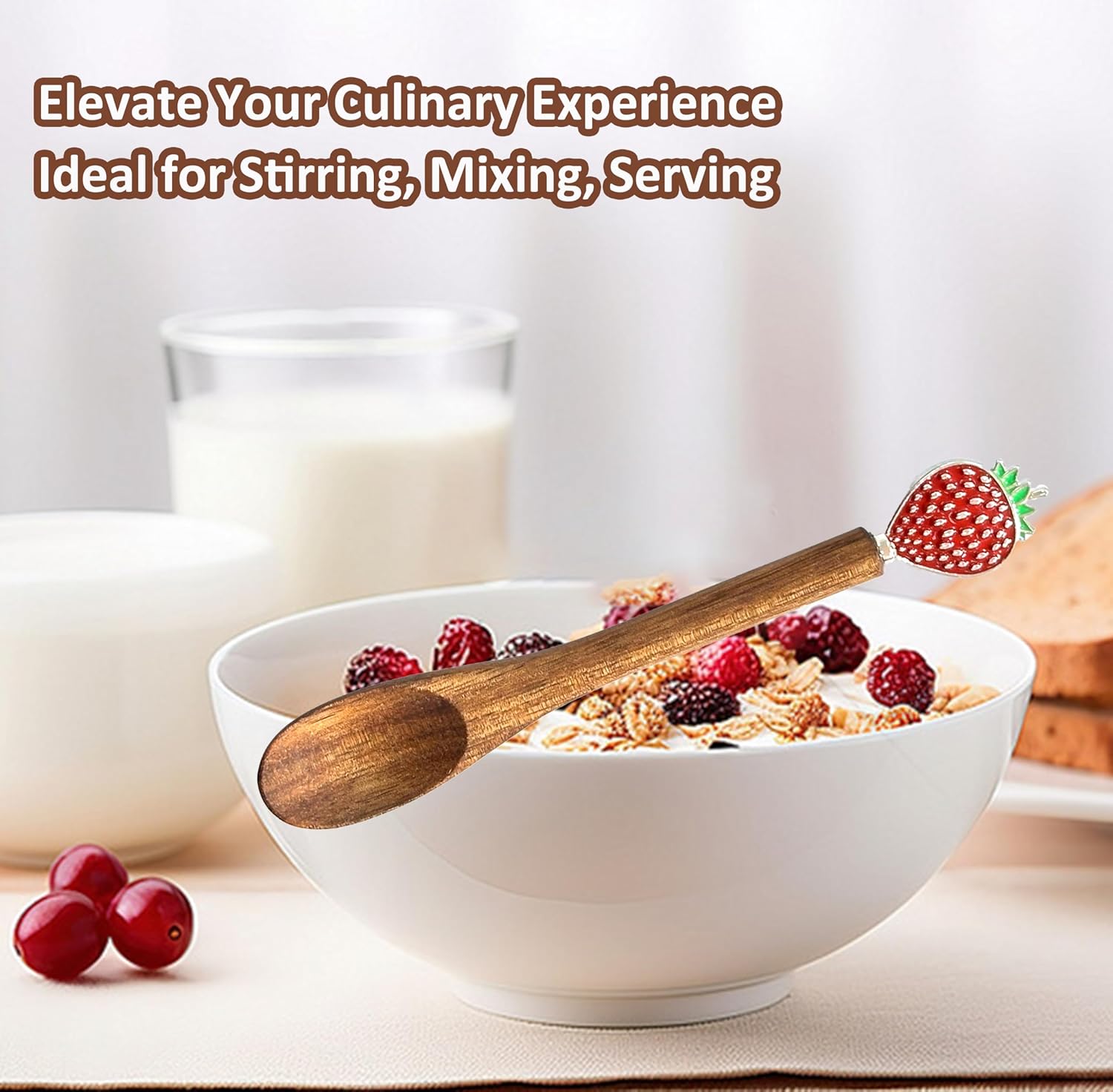 Small Wooden Spoons for Eating,Cute Coffee Spoons,Wooden Teaspoon,Small Wooden Spoons for Honey Coffee Stirring Tea Yogurt Jars, 5.1 Inches Length 4pcs(pumpkin)