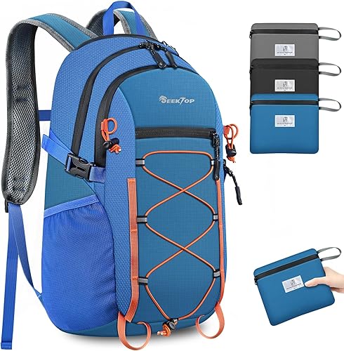 Seektop Mochila de senderismo impermeable plegable de 20 L, ultraligera, pequeña, ligera, mochila plegable para hombres y mujeres