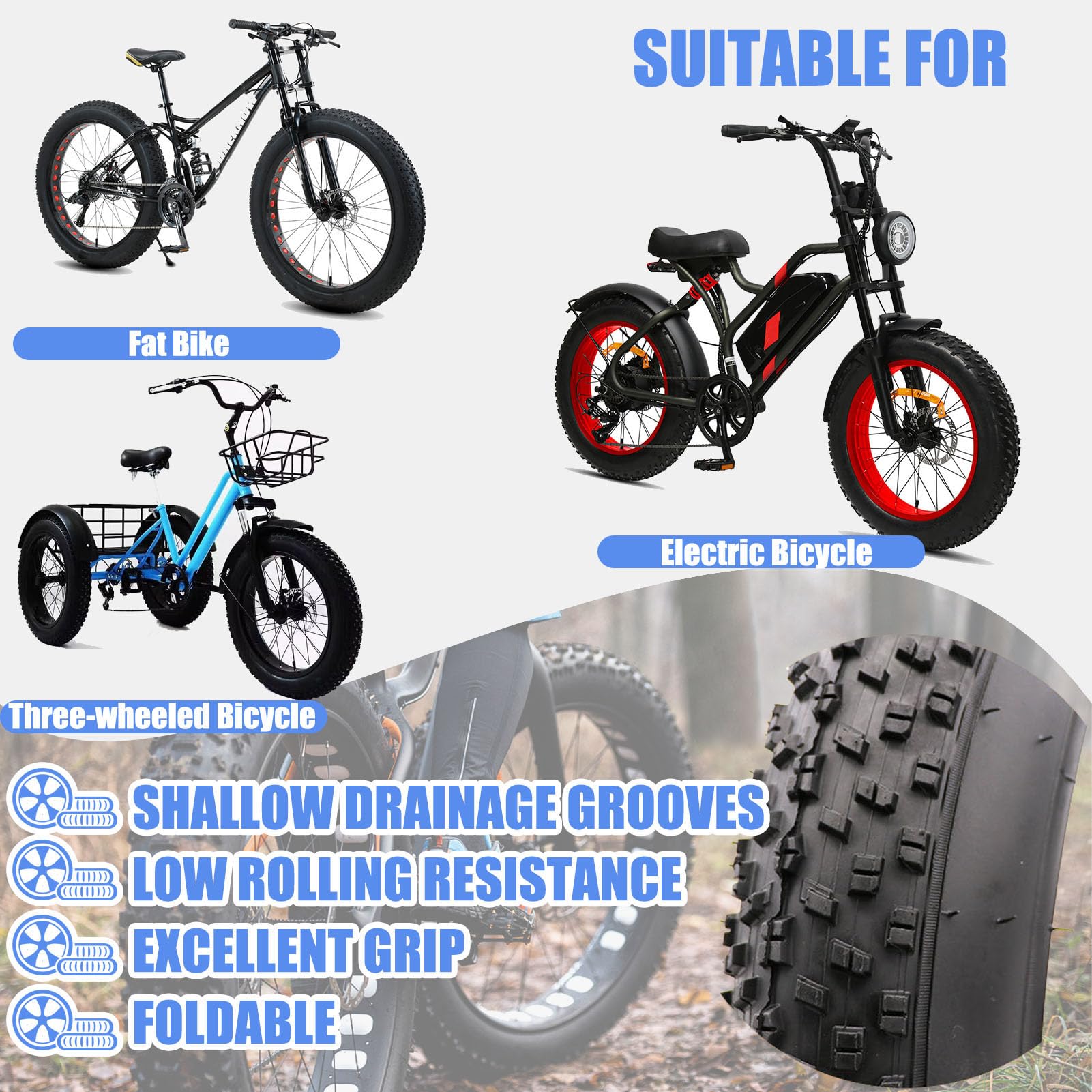 折りたたみ20インチファットタイヤ自転車 Amazon | 20インチ バイク ファットタイヤ 76-406/20x3インチ
