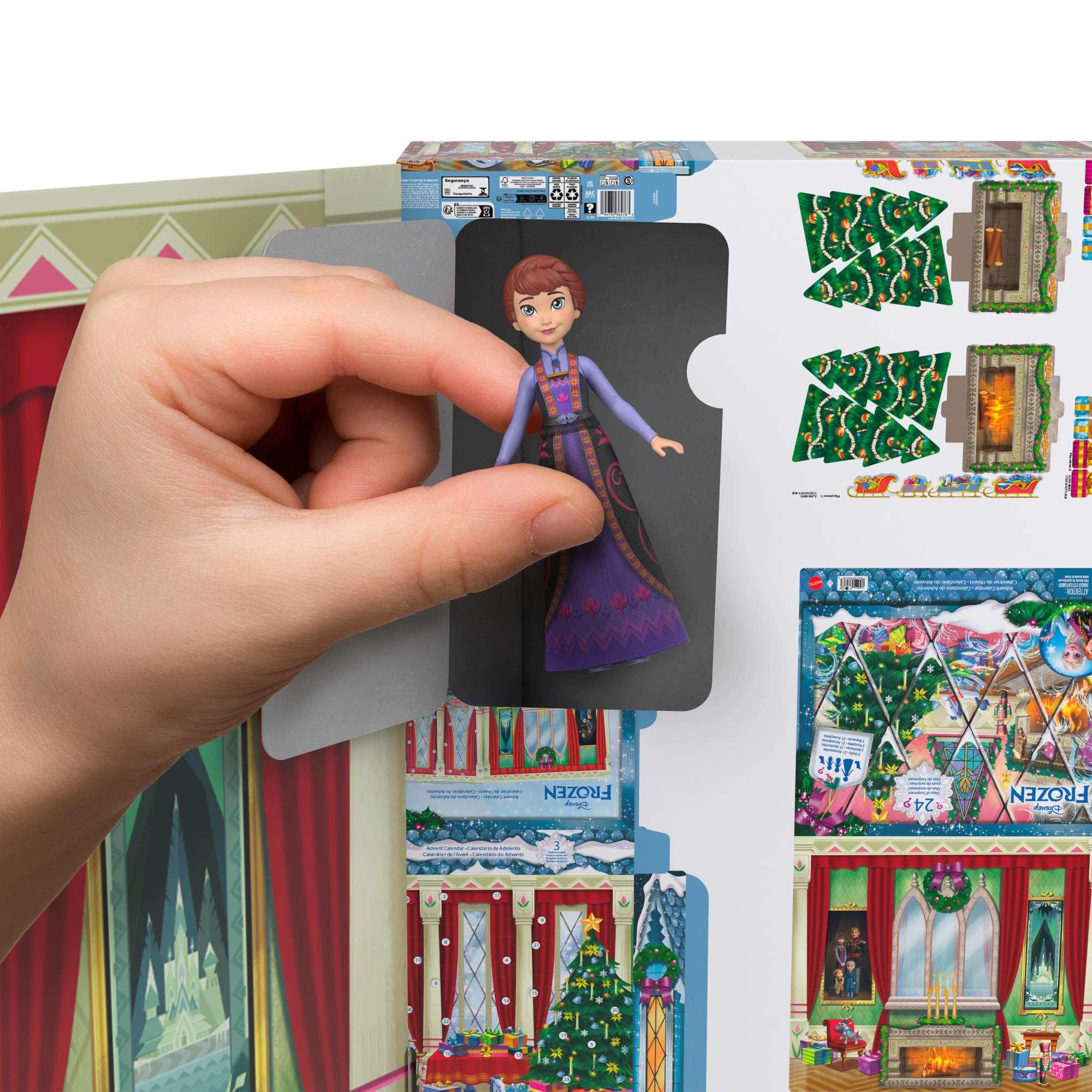 Mattel Disney Frozen - Calendario dell'Avvento 2026, 24 giorni di sorprese ispirate al film, include mini bambole Young Anna ed Elsa, Olaf e tanti accessori, 3+ anni, JLJ06