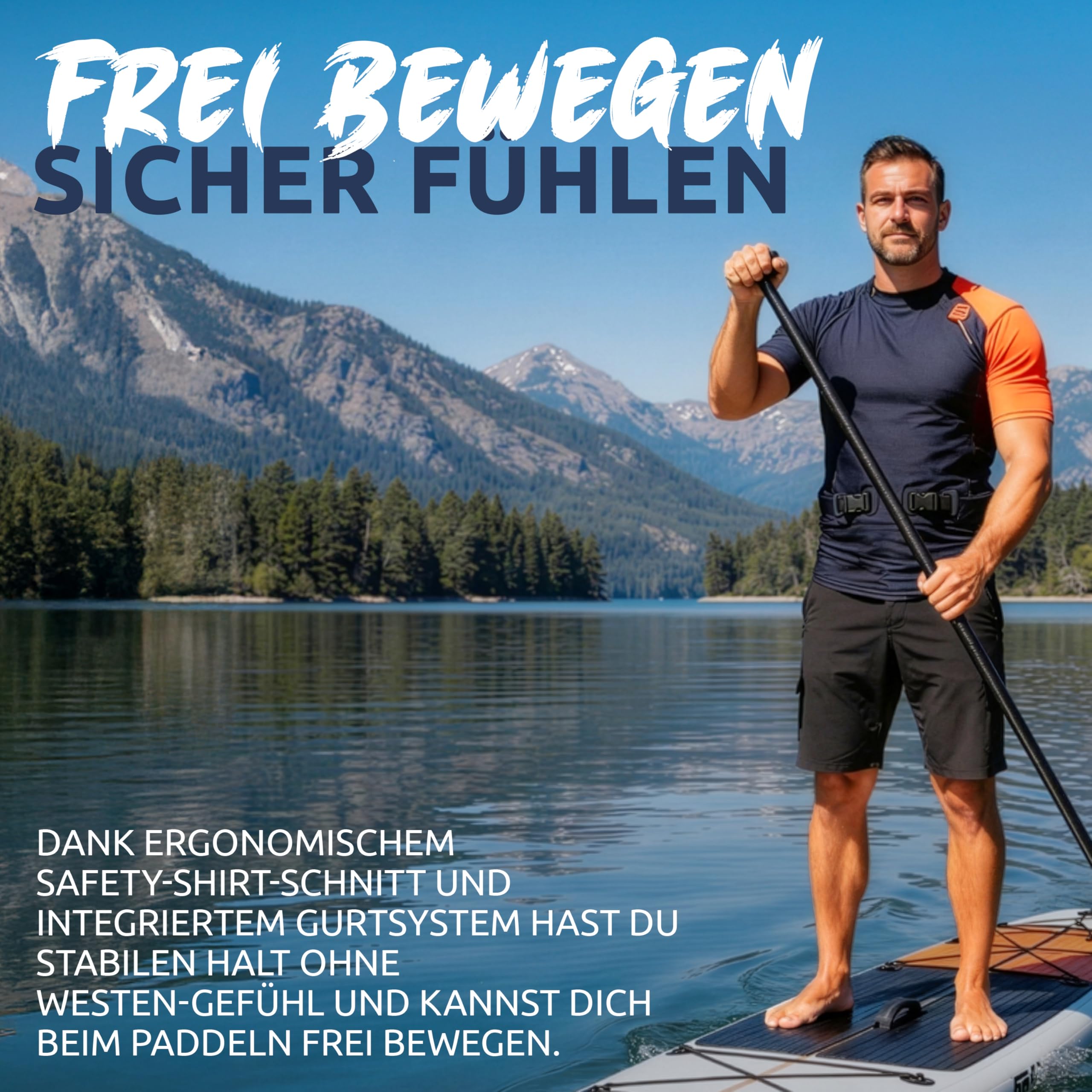 Res-T Schwimmweste - Manuell aufblasbare Schwimmhilfe mit extra starkem Auftrieb 80N - für maximale Bewegungsfreiheit auf dem Wasser - Unisex