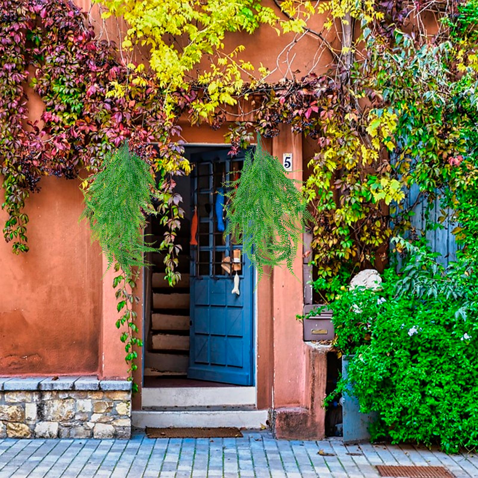 4Pcs Fougère Artificielle Plante Tombante Plantes Artificielles Suspendues Fausse Plante Verte