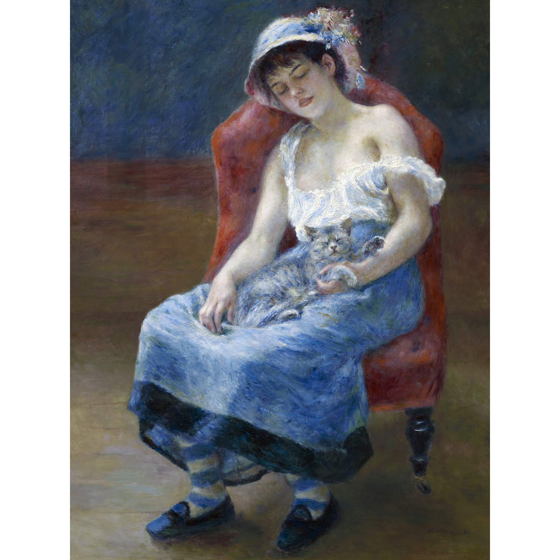 Artery8 Pierre Auguste Renoir Sleeping Girl 1880 Painting Premium Wall Art Canvas Print 18X24 Inch