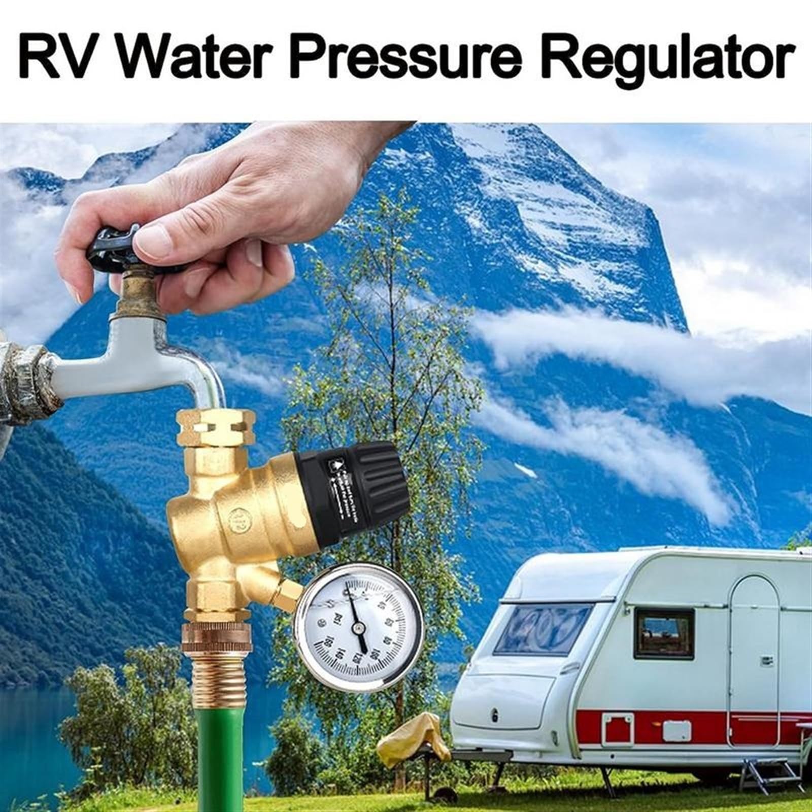 Riduttore di Pressione Acqua Riduttore di pressione dell'acqua Regolatore di pressione dell'acqua in ottone Maniglia regolabile Valvola di riduzione in ottone Regolatore di pressione dell'acqua per Pr