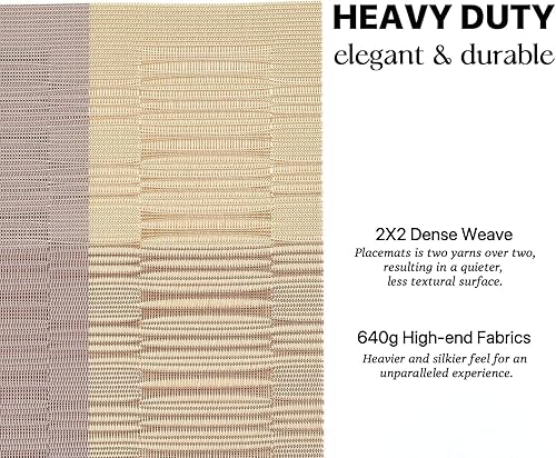 Miniatura 156 de LEXMORE Juego de 6 manteles individuales tejidos de vinilo/plástico para mesa de cocina, interior/exterior, lavables, manteles individuales lavables