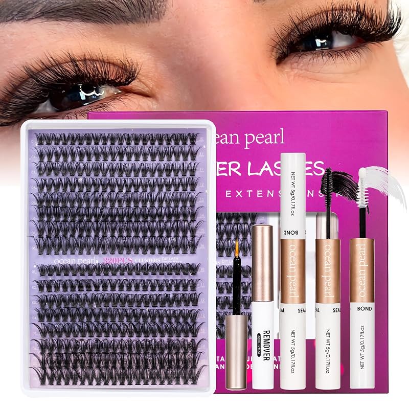 Ocean Pearl Kit de Cílios Postiços em Tufo com 320 Unidades, 40D/50D, 10–16 mm