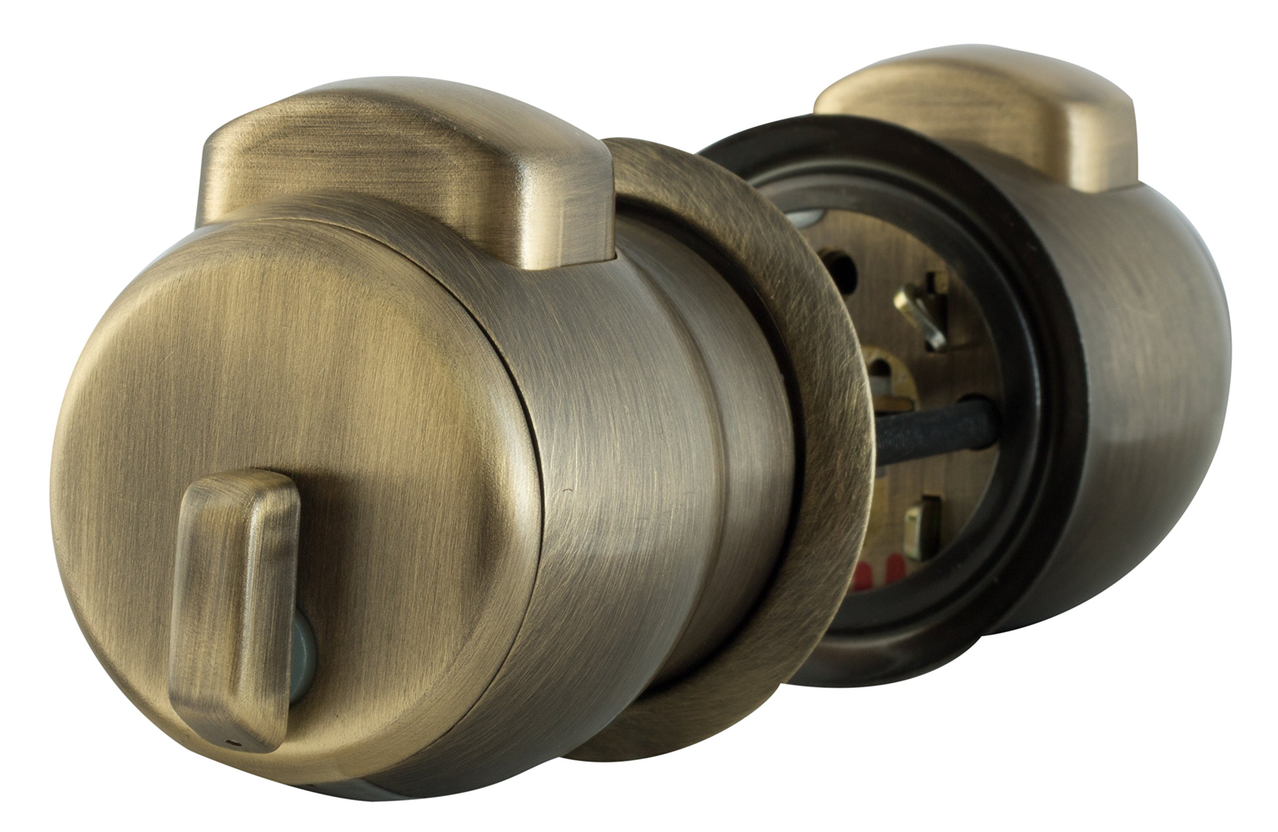 Europa Brass Feather Touch Cylindrical Lock (D120AB) – Premium Push Button Bedroom & Entrance Door Lock, Durable Brass Finish, Easy to Install, Smooth Operation, Secure Tubular Lock (Metallic)