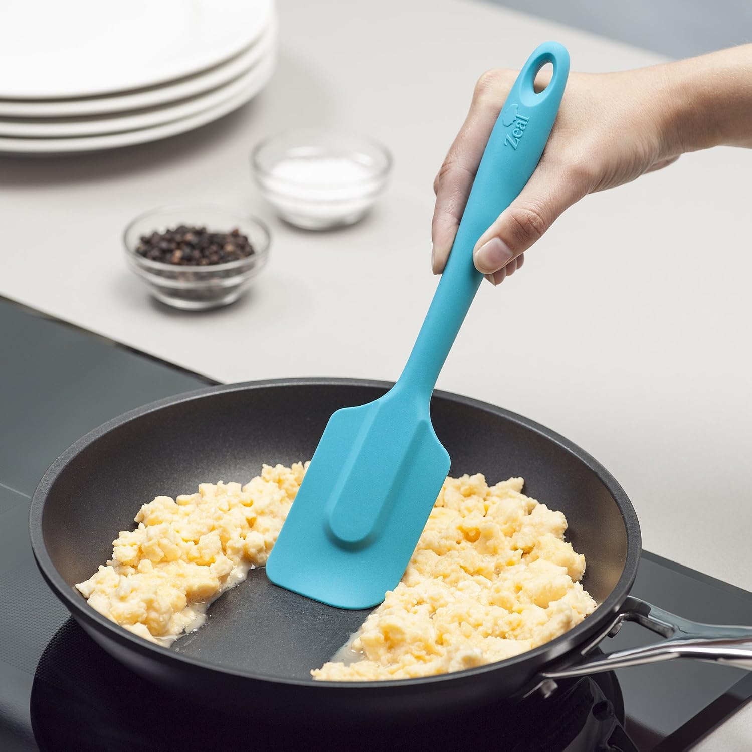 Zeal Non-Stick Baking Spatula, Heat Resistant Great for Cooking Stirring, Serving, Scooping and Mixing, 26cm, Aqua Blue - Image 3